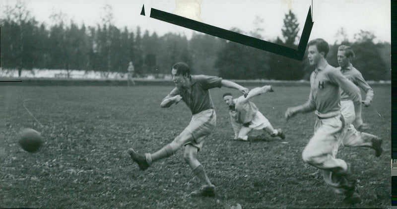 Football at Lundsbergs school - Vintage Photograph