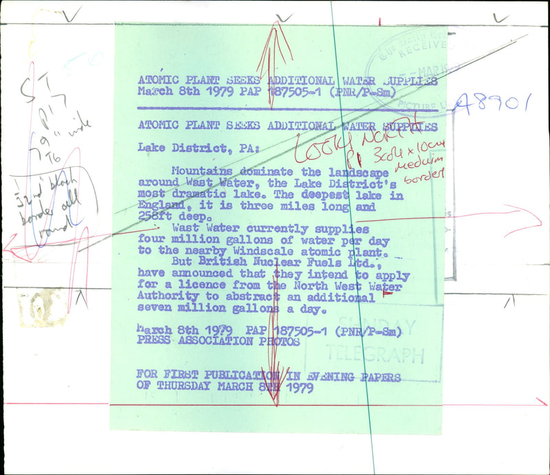 Mountains dominated teh landscape around wast water. - Vintage Photograph