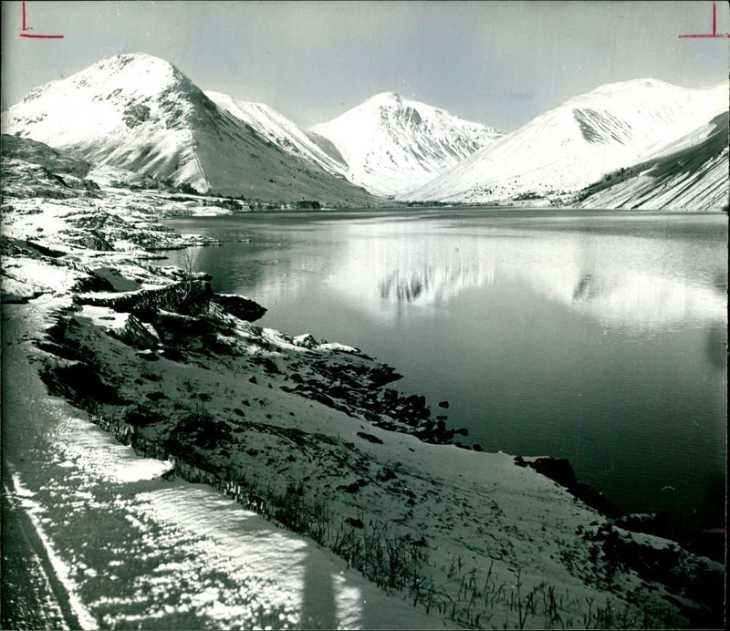 Mountains dominated teh landscape around wast water. - Vintage Photograph