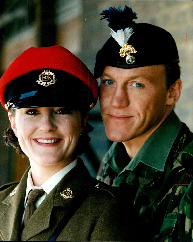 Holly Aird with Jerome Flynn. - Vintage Photograph
