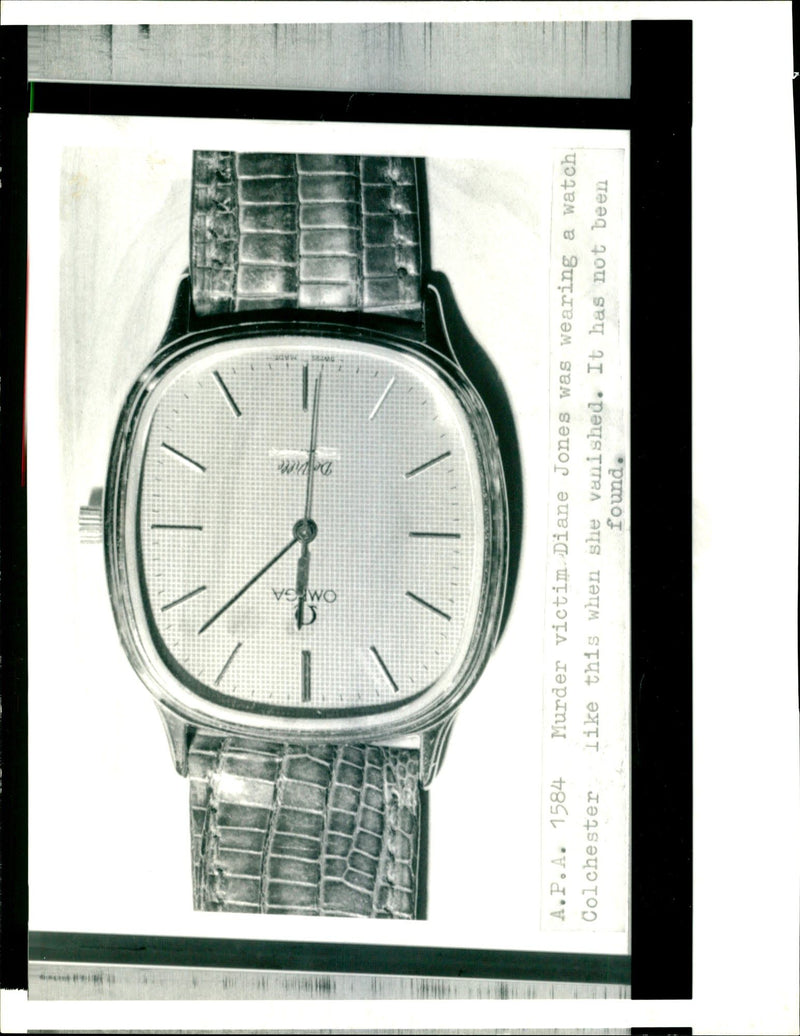 Murder Victim Diane Jones was wearing a  watch. - Vintage Photograph