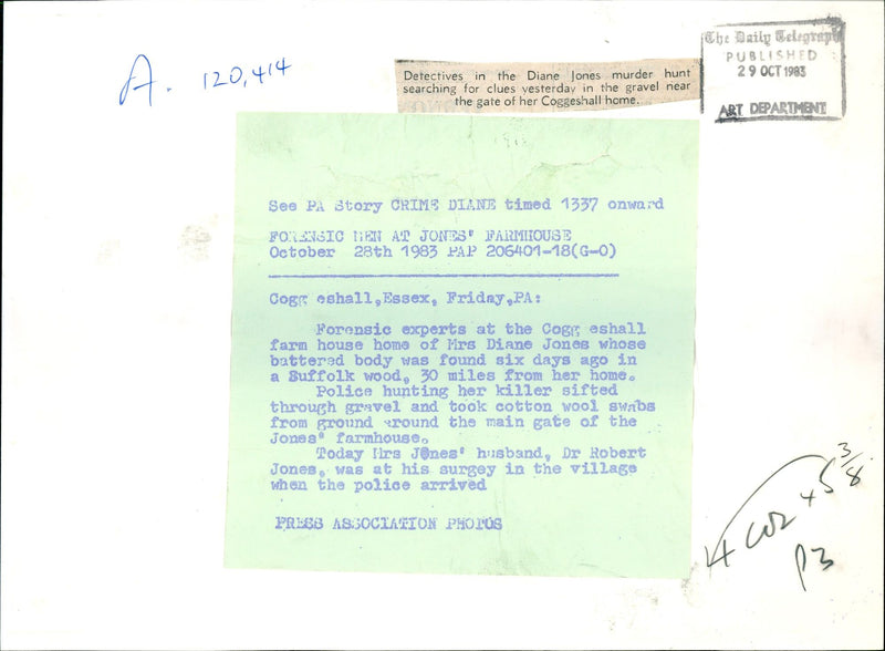 Detectives in the diane Jones murder hunt. - Vintage Photograph