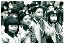Japanese Primary School Age Children Waiting to play their  Wind Assisted Musical Instruments. - Vintage Photograph