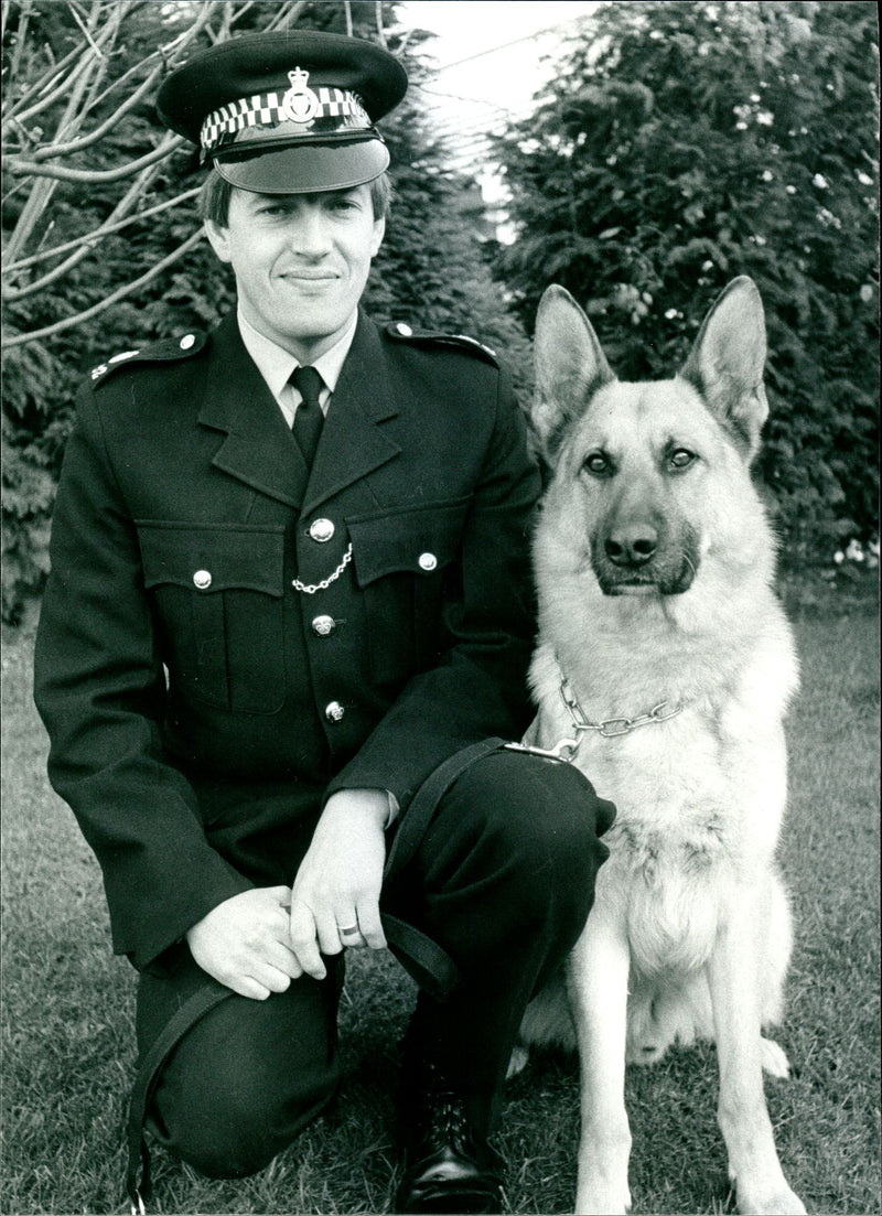 P.c. Jim Goad and dog Rebel - Vintage Photograph
