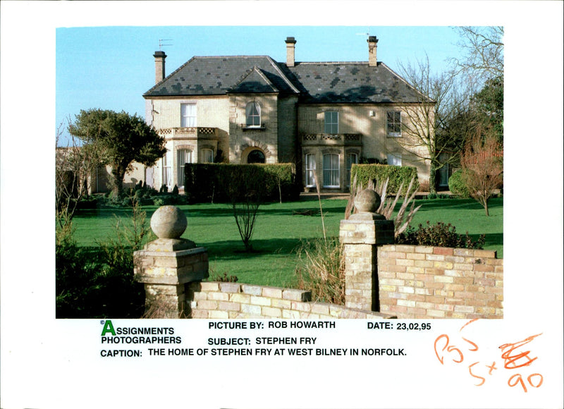 The home of actor Stephen Fry at West Bilney - Vintage Photograph