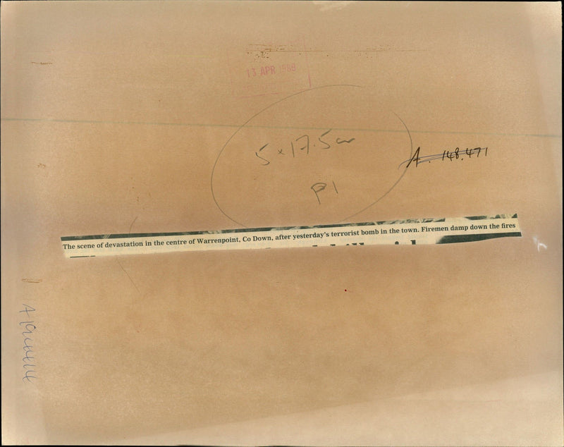 The scene of devastation in the centre of Warrenpoint - Vintage Photograph