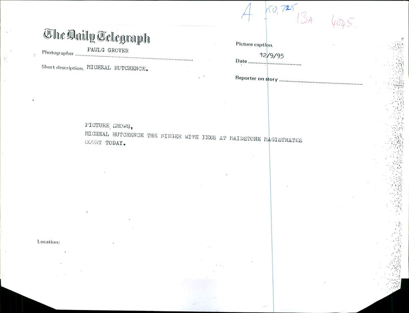 Michael Hutchence - Vintage Photograph