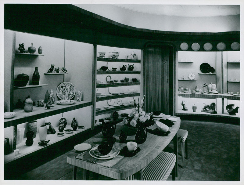 Interior from the exhibition hall at 5th Avenue in New York which is owned by Rorstrand Inc - Vintage Photograph
