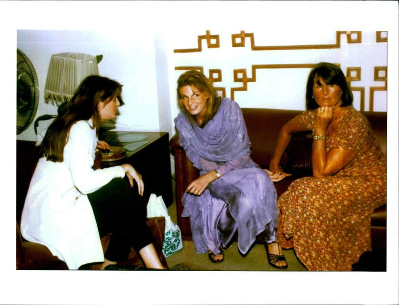 India Jane with Jemima Khan and Lady Annabel Goldsmith. - Vintage Photograph