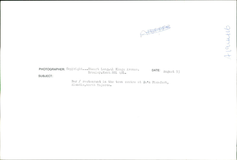 KINGS AVENUE BROMLEY KENT BRI SUBJECT BAR RESTAURANT COPYRIGHT STUART - Vintage Photograph