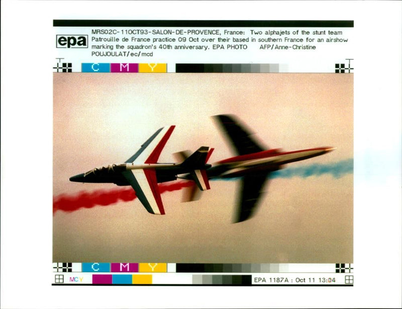 Alphajets of Patrouille de France. - Vintage Photograph