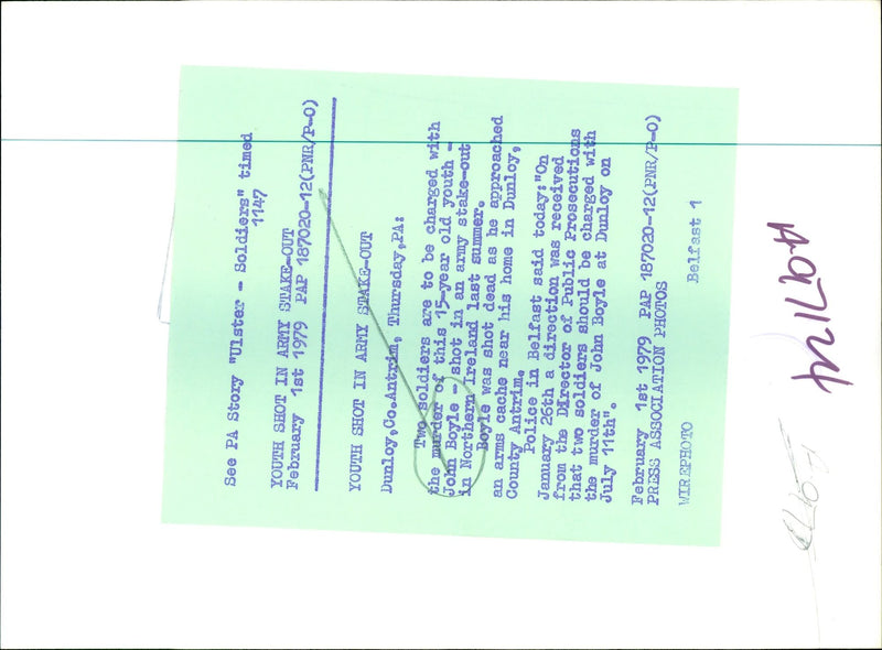 1979 TWO SOLDIERS ARE CHARGED WITH THE MURDER THIS YEAR ARMY PRESS JOHN - Vintage Photograph