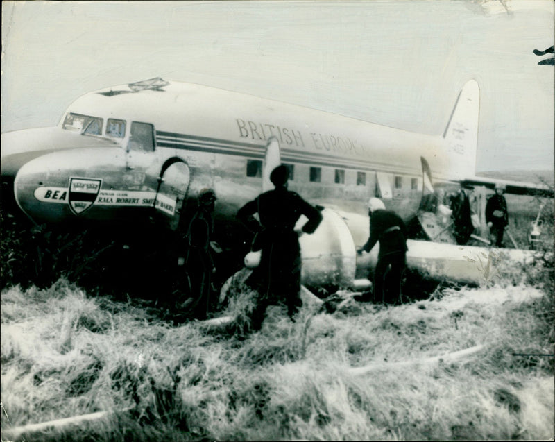 Wreckage of a British European Airways Dakota airliner - Vintage Photograph