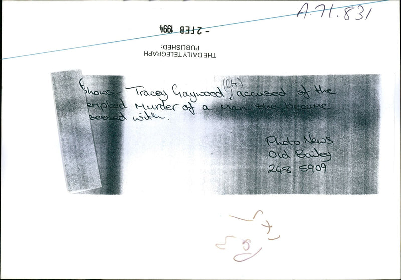 TRACEY HAYWOOD ACCUSED THE SHE CAME EMPTED MURDER OLD BAILEY - Vintage Photograph