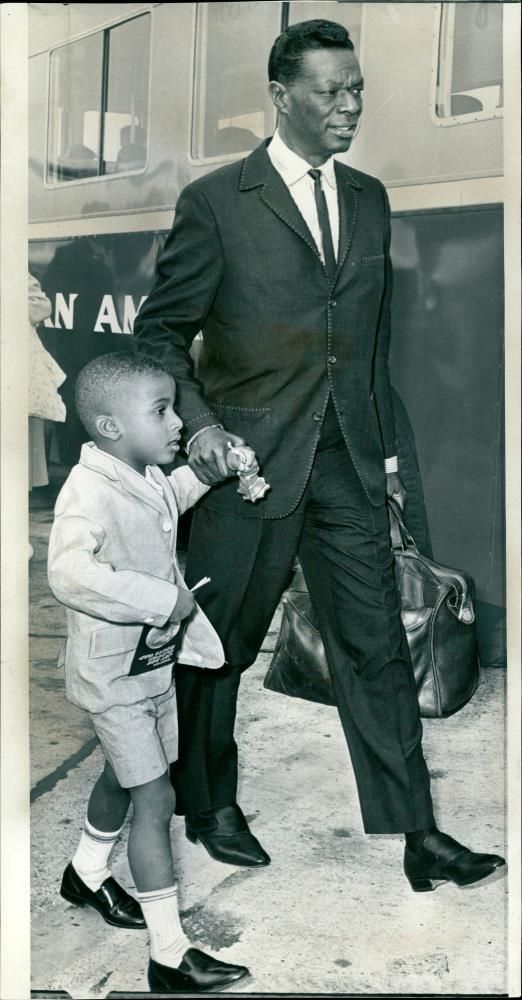 Nat King Cole with son Kelly - Vintage Photograph