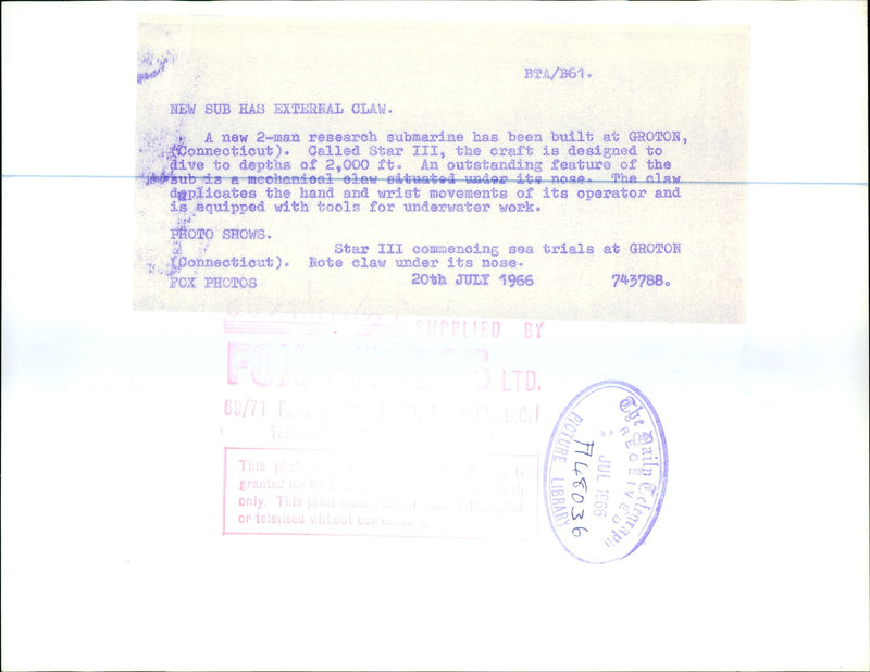 Submarine:: Star III - Vintage Photograph