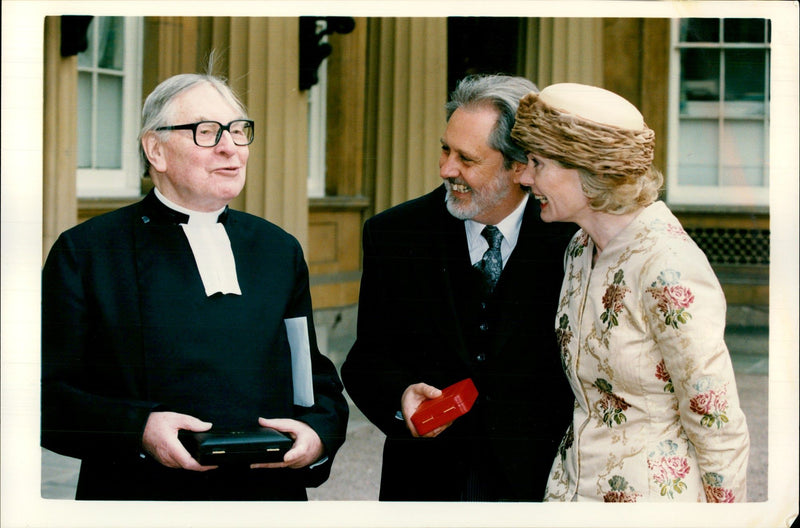 Sir David Puttnam, his wife Patricia and Edward Chad Varah - Vintage Photograph