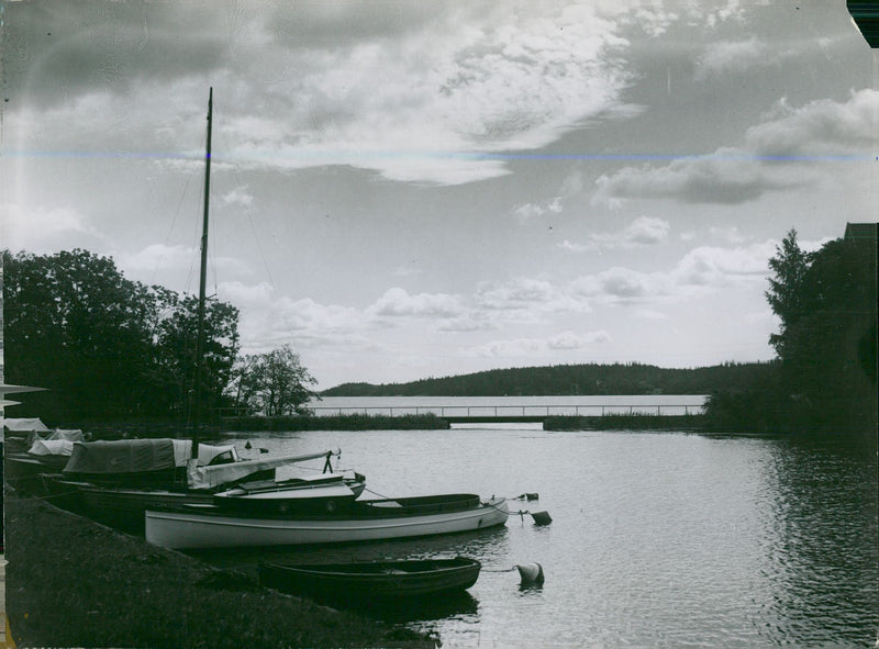 Small boats in Djursholm - Vintage Photograph