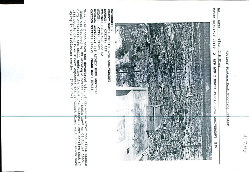 1995 THE FIRST ATOMIC BOMB WAS DROPPED STRATEGIC BOMBER ENOLA WRITER DIED - Vintage Photograph