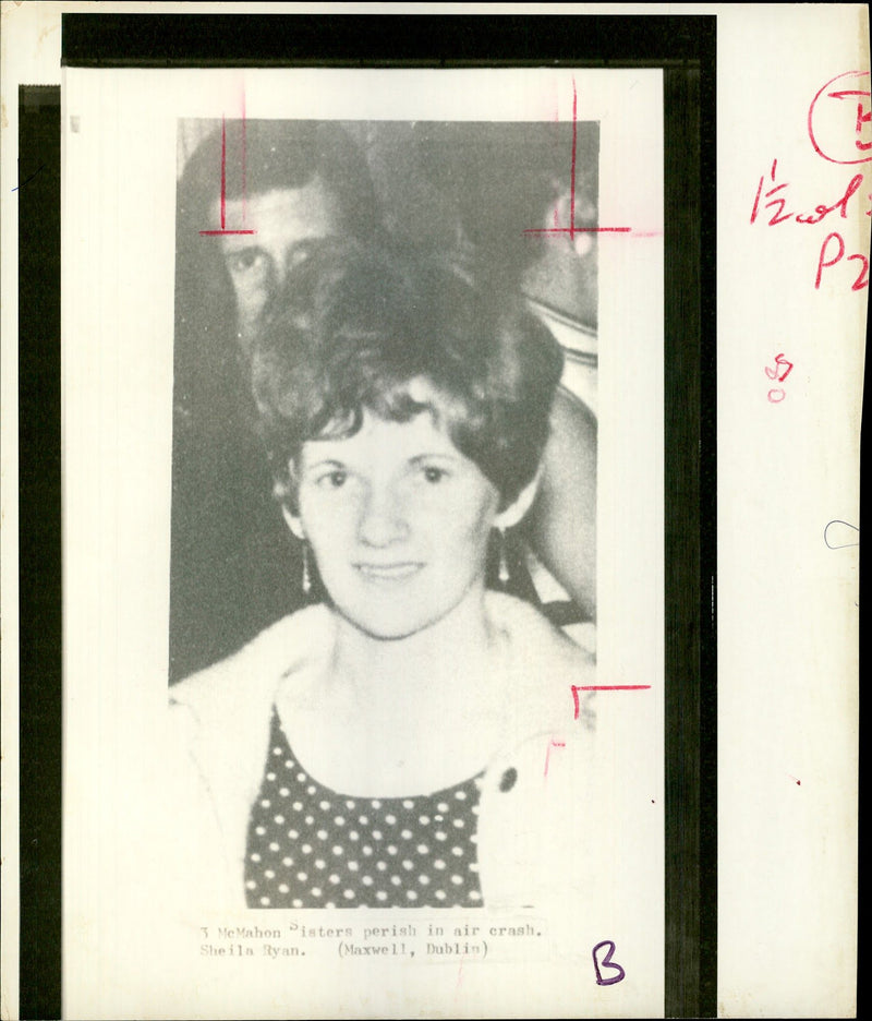 MAHONISTERS PERISH AIR CRASH SHEILA RYAN DUBLIN PAT MAXWELL BRITISH - Vintage Photograph
