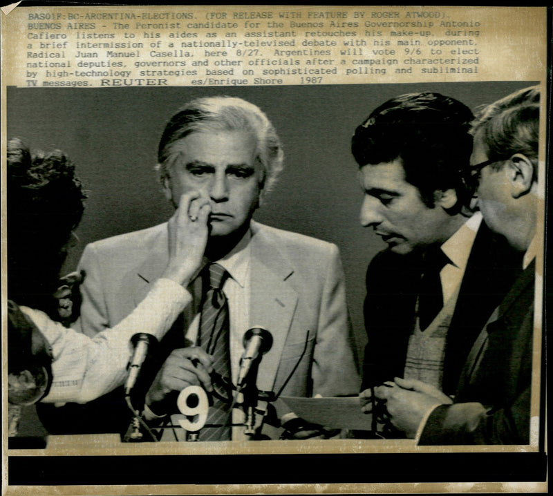 1987 ARGENTINES WILL VOTE ELECT NATIONAL JUAN MANUEL CASELLA ROGER ATWOOD - Vintage Photograph