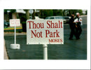 1994 THOU SHALT NOT PARK MOSESA LEAF PICT STEVE WRITER USA PHOTOGRAPHED MOON - Vintage Photograph