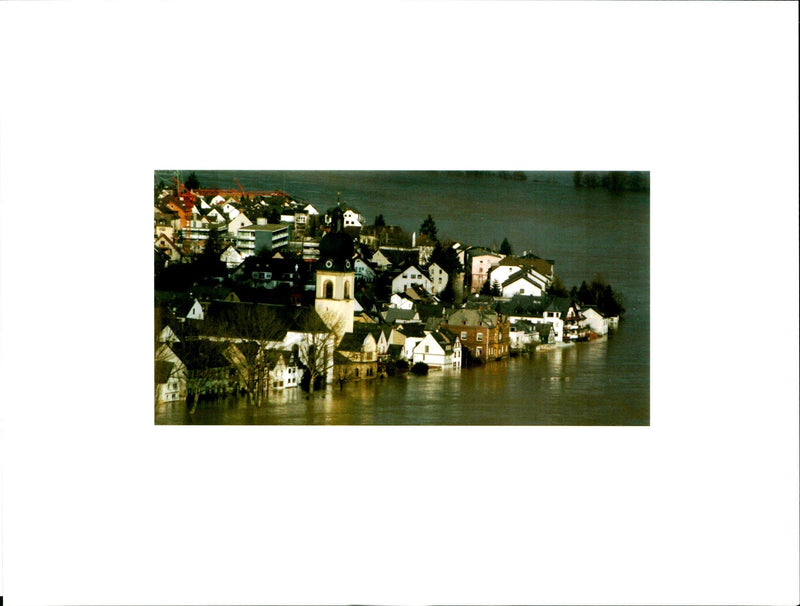 1995 RHIN RIVER BURST ITS EMBANKMENTS AFT CHRISTINE BOYD TITLE WRITER COUNTRY - Vintage Photograph