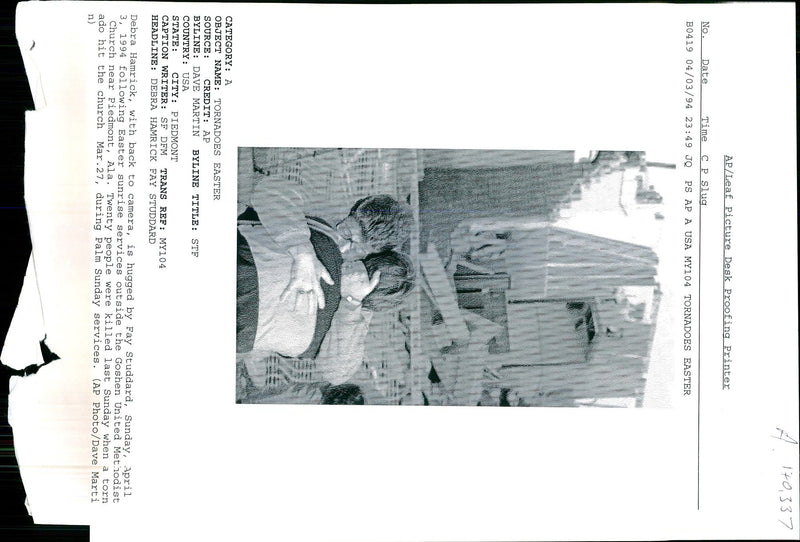 1994 SUNDAY MARCH WAS THE DEADLIES BACH DAVE MARTI USA WRITER UNITED CAMERA - Vintage Photograph