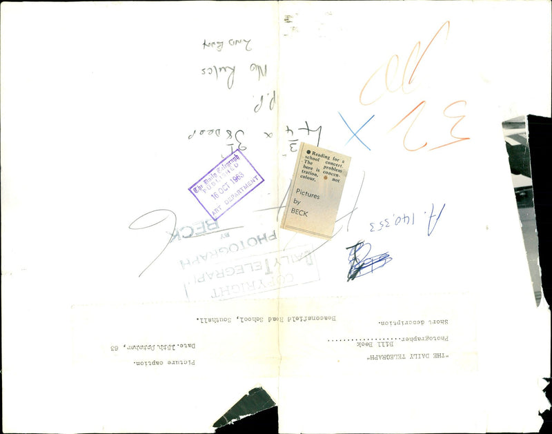 1963 PICTURE CAPTION DAILY TELEGRAPH BECK PHOTOGRAPHER DATE CONCERT - Vintage Photograph