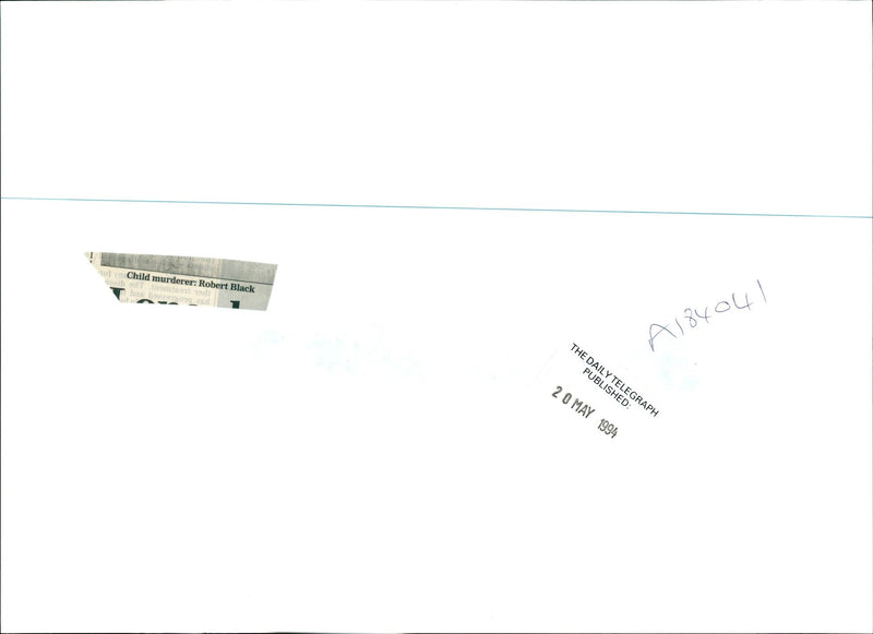 1994 CHILD KILLER ROBERT BLACK PIC COLLECTCHILD MURDERER ALYOUL - Vintage Photograph