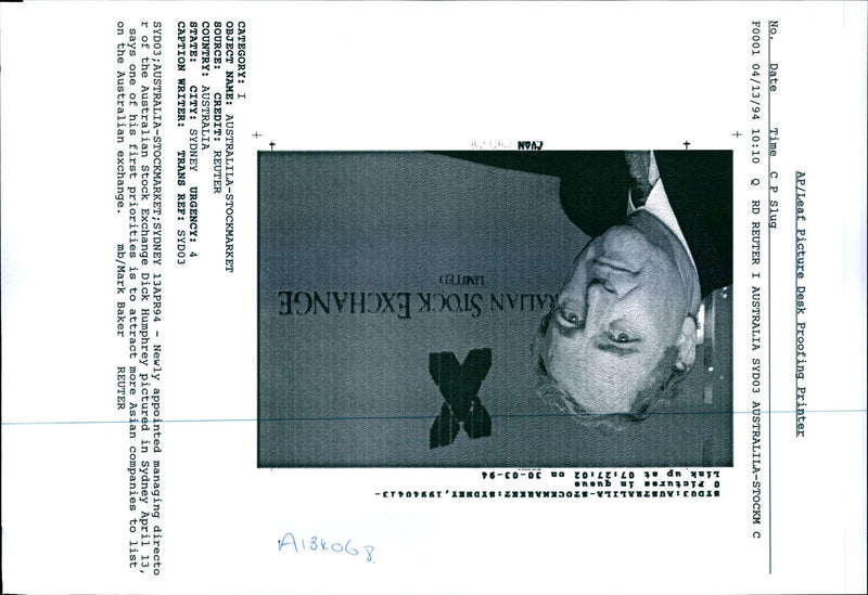 1994 NEWLY APPOINTED MANAGING DIRECTO THE AUSTRA MARK BAKER WRITER COUNTRY - Vintage Photograph