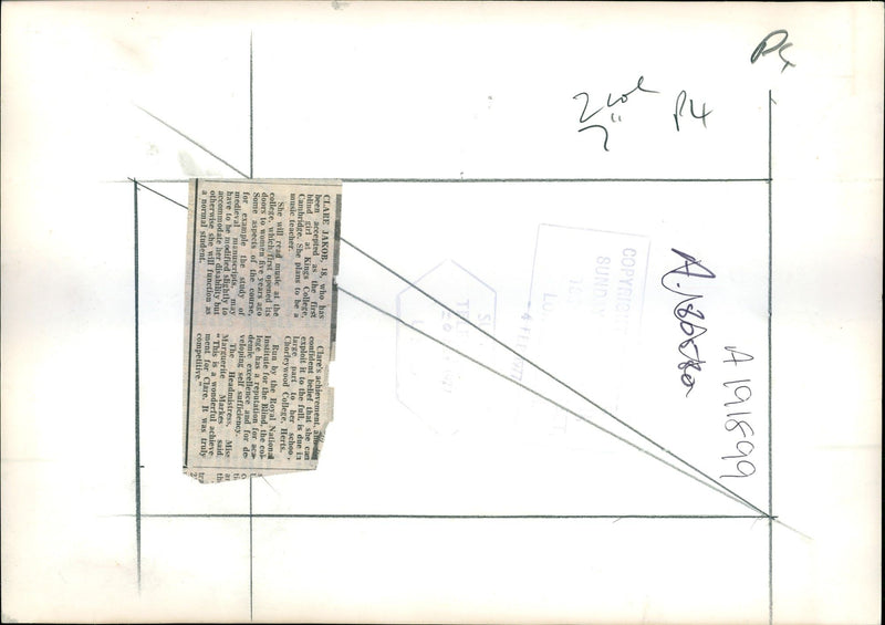 CLARE JAKOB WILL THE FIRST BLIND STUDENT KINGS ROYAL MUSIC NATIONAL - Vintage Photograph