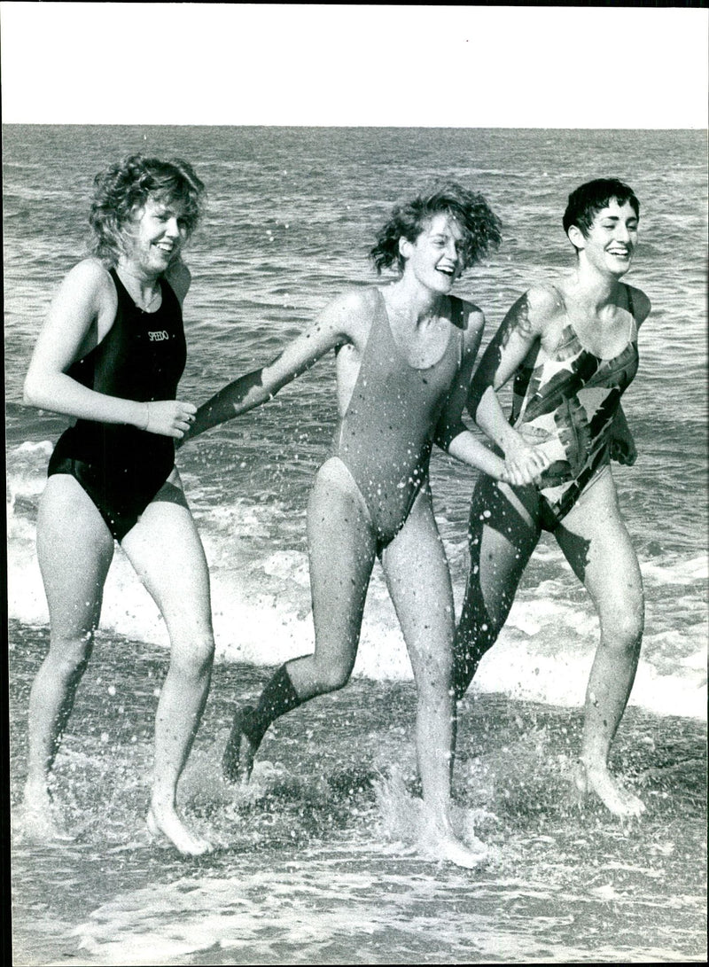 British swimming team in 1988 Seoul Olympics - Vintage Photograph