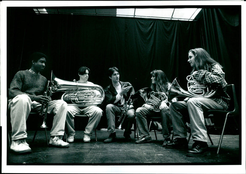 1991 MEMBERS LONDON SINFONIETTA WILL BRIAN SMITH JAMES TOGETHER CONCERT - Vintage Photograph