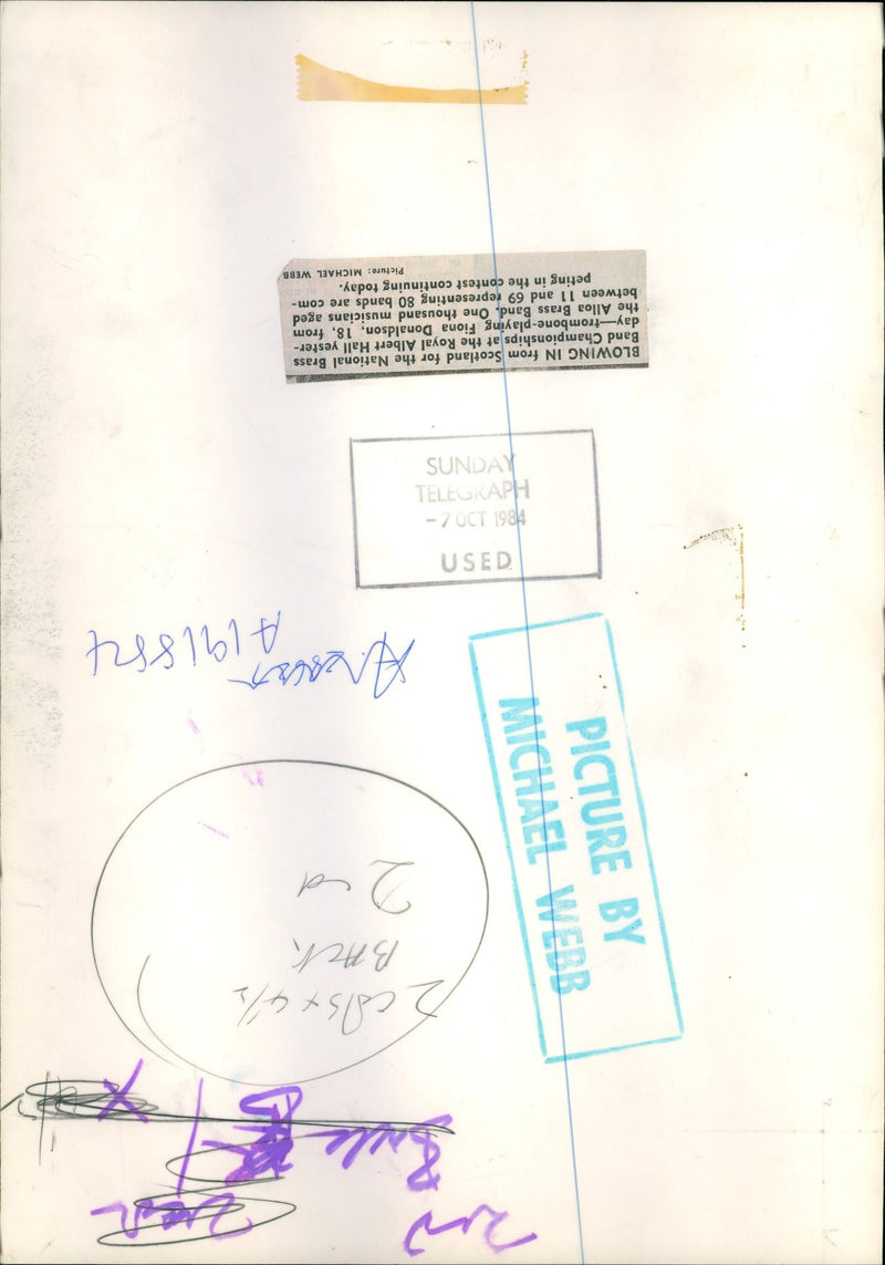 ONE THOUSAND MUSICIANS AGED BET MICHAEL WEBB CALS ALBERT ROYAL NATIONAL - Vintage Photograph