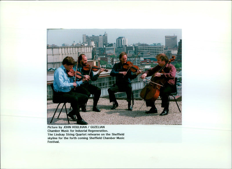 THE LINDSAY STRING QUARTET REHEARSE SHEFFIELD SKY MUSIC JOHN FESTIVAL - Vintage Photograph