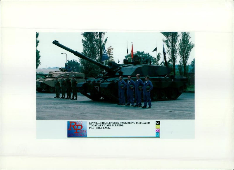 Challenger 2 tank being displayed at Vicars - Vintage Photograph