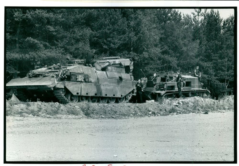 British army inspecting tank 'The Challenger 2' after receives from Vickers - Vintage Photograph