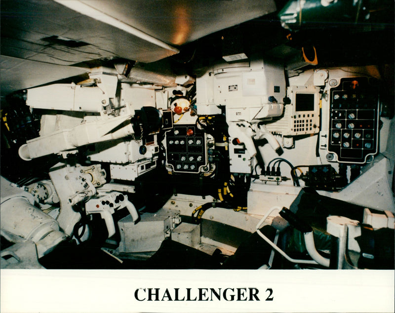 Inside view of battle tank 'Challenger 2' designed by Vickers - Vintage Photograph