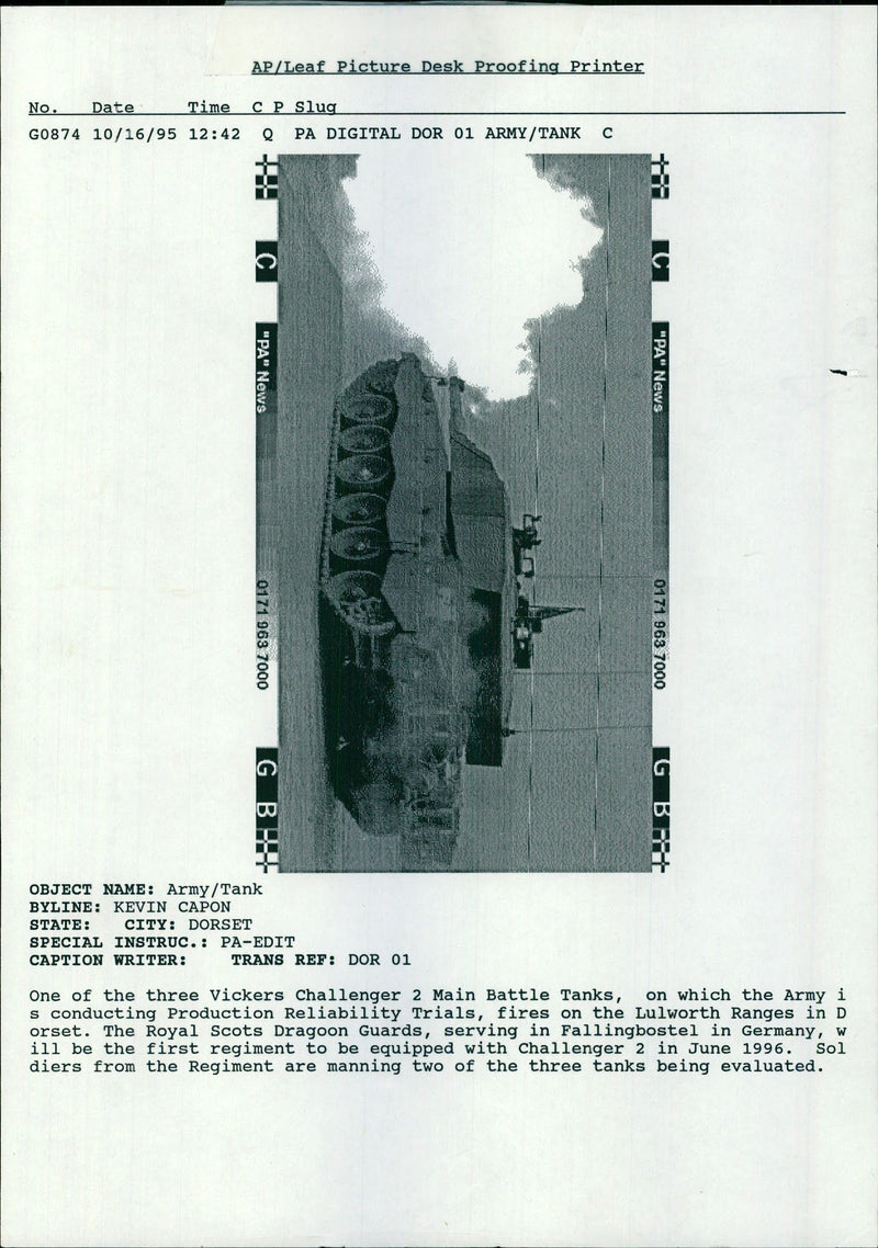 The 'Challenger 2', British main battle tank designed by Vickers - Vintage Photograph