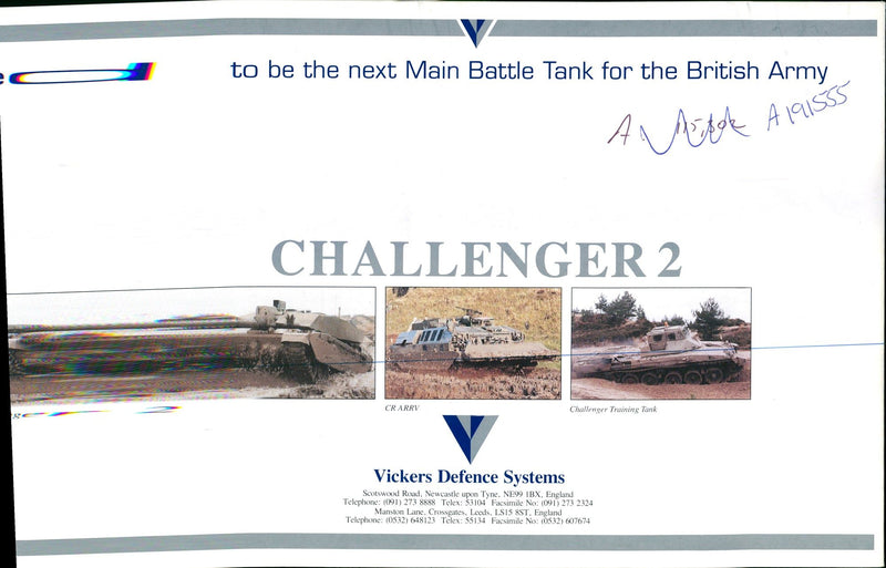 The 'Challenger 2', British main battle tank designed by Vickers - Vintage Photograph