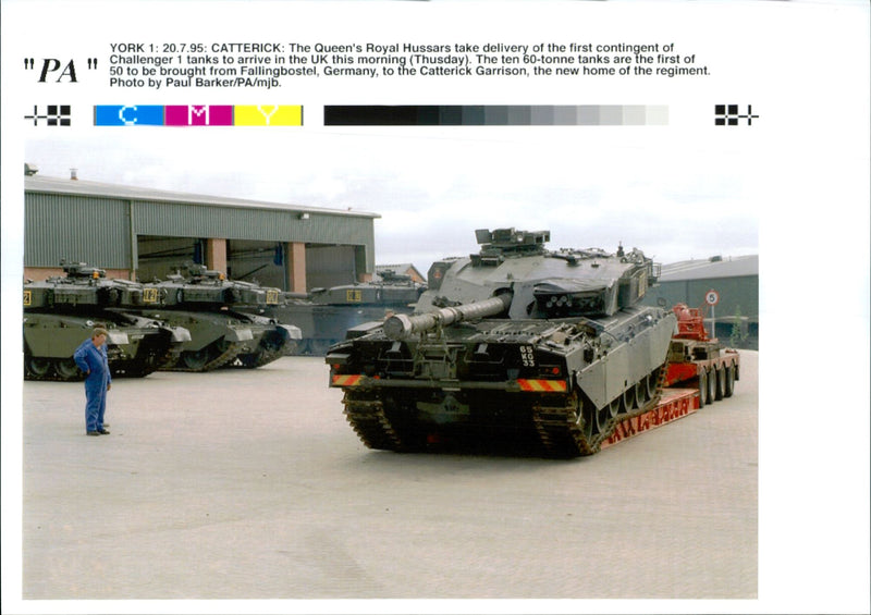 Queen's Royal Hussars take delivery of 'Challenger 1' tanks - Vintage Photograph