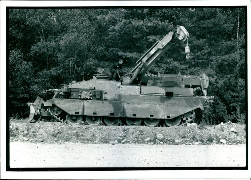 British army inspecting tank 'The Challenger 2' after receives from Vickers - Vintage Photograph