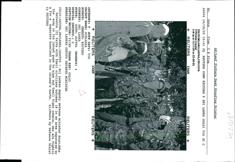 1995 SRI LANKAN DEPUTY DEFENSE ANURUDDHA DEFENCE MINIST WRITER COUNTRY ARMY - Vintage Photograph