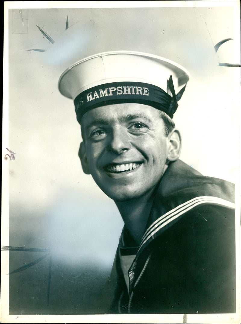 Royal Navy recruiting poster. - Vintage Photograph
