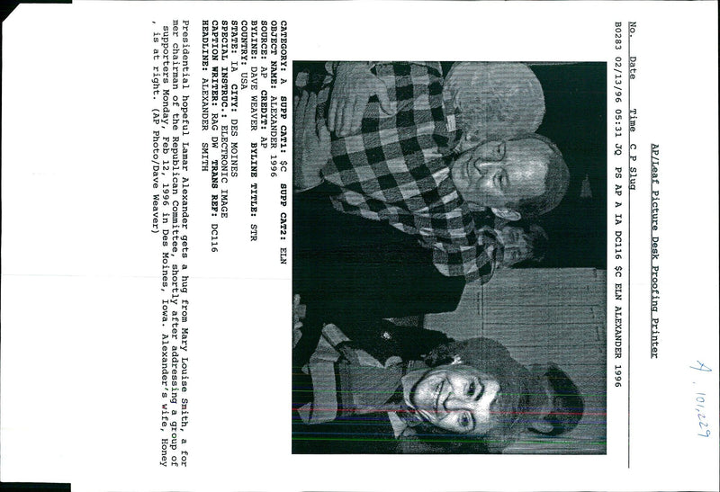 1996 PRESIDENTIAL HOPEFUL BILL SMITH DAVE WEAVER WRITER WIFE USA TITLE IMAGE - Vintage Photograph