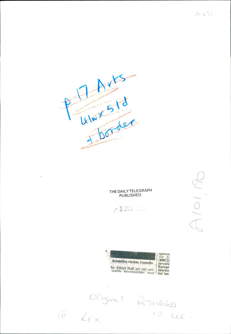 Elvis Costello - Vintage Photograph