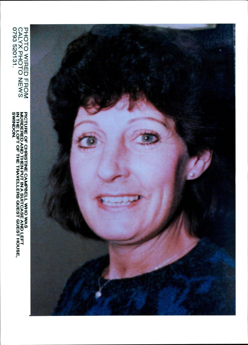 CHRISTINE CAMPBELL MURDERED PUT SUITCASE AND LEFT THE LOFT - Vintage Photograph