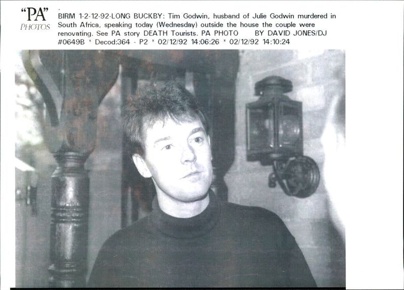 1992 TIM GODWIN HUSBAND JULIE MURDERED PHOTOS DAVID JONES DEATH - Vintage Photograph