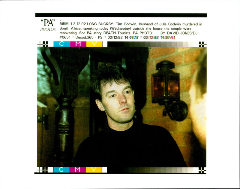 1992 TIM GODWIN HUSBAND JULIE MURDERED DAVID JONES DECOD DEATH - Vintage Photograph